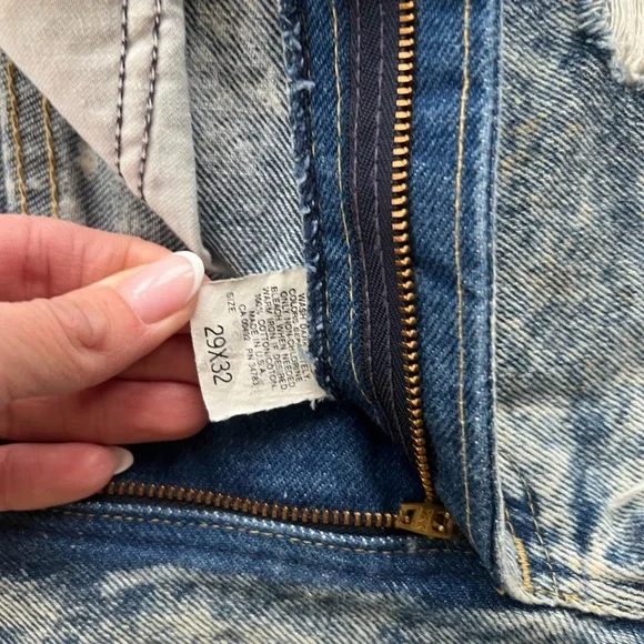 Vintage Lee Acid Wash Denim Cut Off Jean Shorts 26 100% cotton - Picture 4 of 9